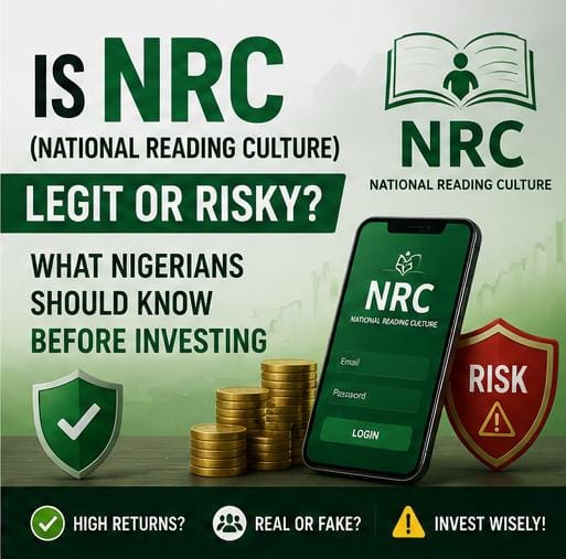 NRC investment platform logo with risk and security symbols.
